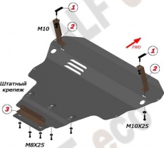 Защита алюминиевая Alfeco для картера и КПП Audi TT MK3 8S 2014-2021